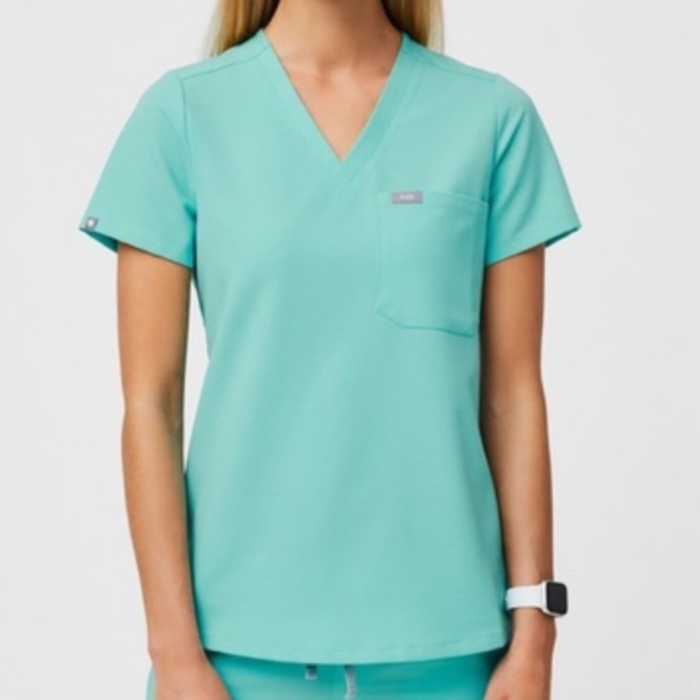 FIGS Catarina scrub top - XS (Fresh aqua)